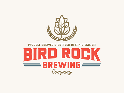 Branding | "Bird Rock Brewing Co. No.1" badge beer beer branding beer label beer logo bird branding brewery brewery logo brewing brewing company design freelance hipster hops logo logotype master logo san diego typography
