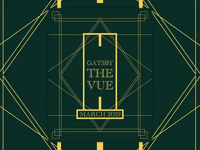 Gatsby At The Vue design flyer graphic design