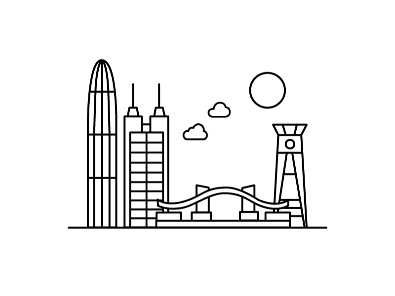 Shenzhen 2019 animation building city design drawing gif gif animated gif animation illustration line lineart linework shenzhen
