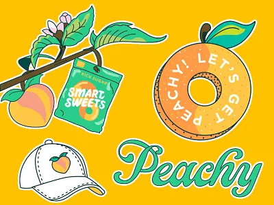 SmartSweets Stickers, Vol. 2 candy flower hat illustration peaches peachy smartsweets stickers vector