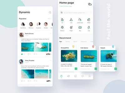 This is an exploration of the social tourism project, mobile ui ux 动画 品牌 图标 应用 设计