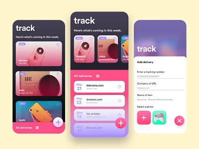 Track adobe photoshop adobe xd android app delivery design gradient interface ios mobile order shipment tracking ui xd