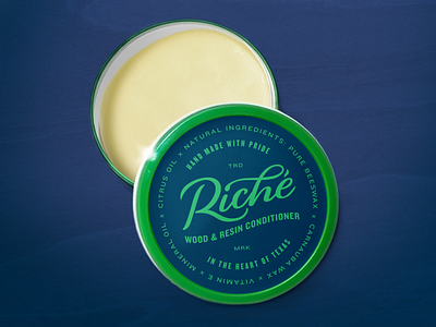 Riché Wood & Resin Conditioner conditioner hand made ligature resin script tin wood woodworking
