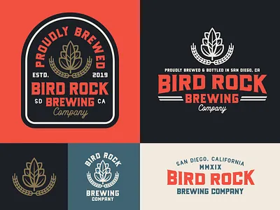Branding | "Bird Rock Brewing No.3" badge design badges beer beer branding beer logo branding branding design brewery brewery branding brewery logo design exploration freelance illustration logo mark san diego style typography