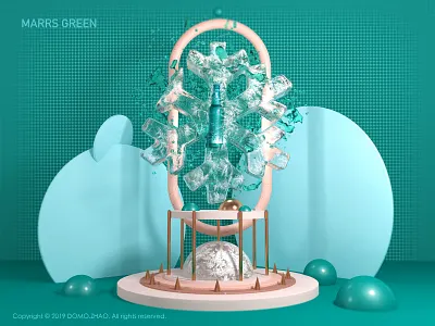 Marrs Green 3d beer c4d festival ice illustration poster snow water web