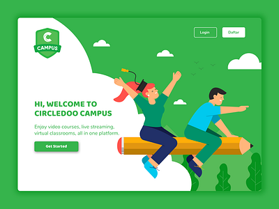 Edutech Landing Page design dribbble illustration ui uidesign vector webdesign website