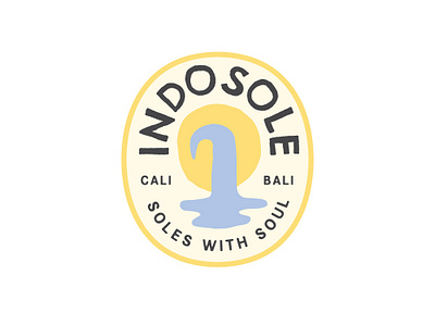 Indosole Patch Logo badge branding illustration logo patch retro summer surf typographic logo typography wave