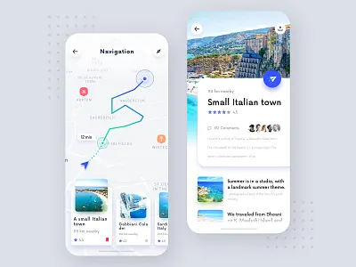 Travel app app ui design card color icon ios map navigation travel ui ux
