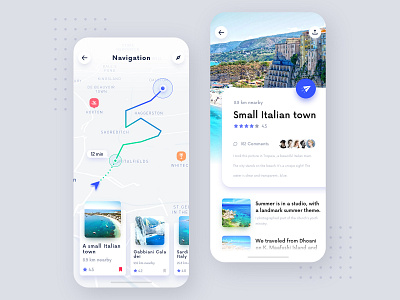 Travel app app ui design card color icon ios map navigation travel ui ux