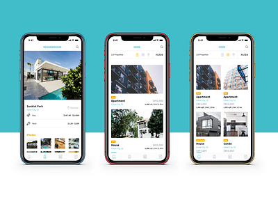 Real Estate | Beach Theme | App Design app branding design design app flat minimal type typography ui ux