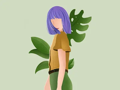 Look back and just smile :) charactor drawing green illustration ipad pro ipadart procreate procreate app visual design