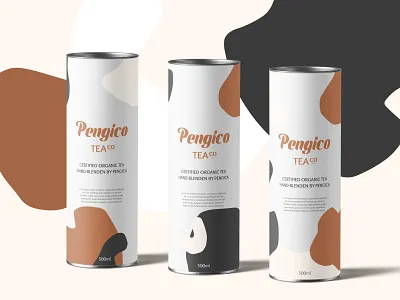Pengica Tea Co Packaging Design clean creativity design graphic mock up package design paper tubes product design tea