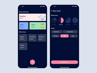 Quick Timer app audio audio app automotive clean dark interaction ios johnyvino siri sirius timer ui ux voice voice assistant voice over voice search voice ui voicemail