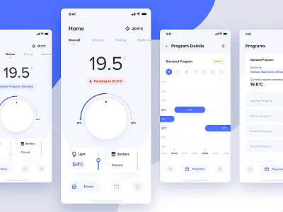 Smart Home - Concept app blue clean design ios mobile product ui ux white