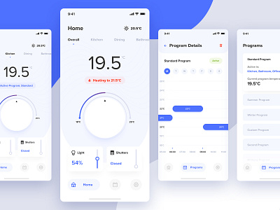 Smart Home - Concept app blue clean design ios mobile product ui ux white