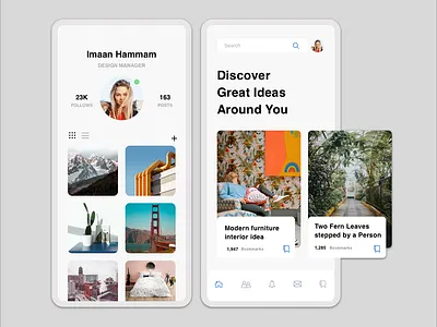 Social app layout app design remake sketch ui