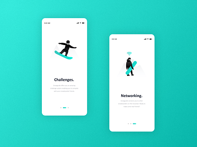 🏂 UX Design | Onboarding adobexd app clean dailyui dailyui 023 dailyuichallenge flat illustration madewithxd minimalistic mobile snowboarder typography ui ui design ux ux design vector