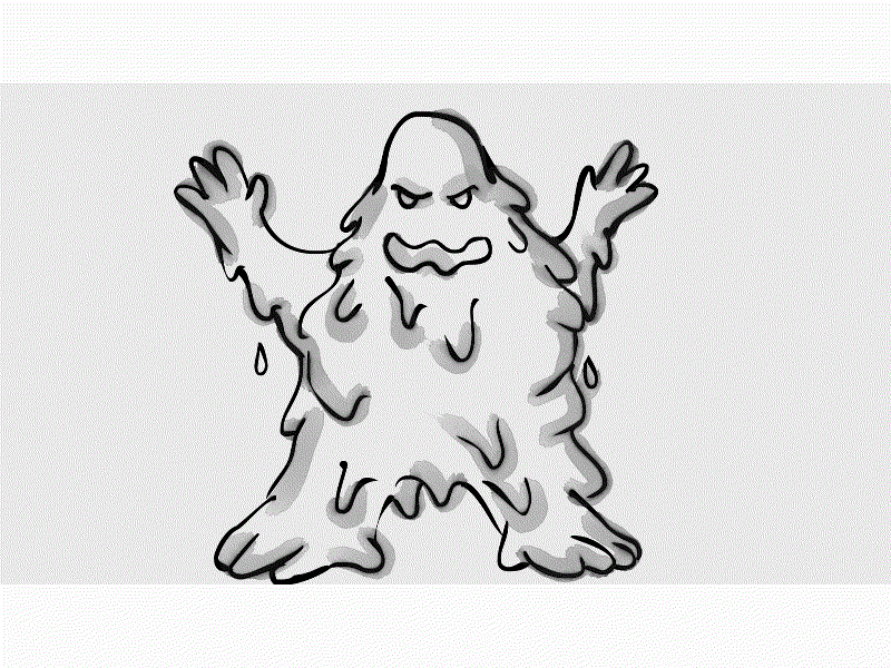 Gooey Monster Waving Watercolor 2D Animation artwork drawing drip fleshy fold goo gooey graphic grime art grimeart grimey gross gross out grotesque illustration monster thing waving weird wrinkle