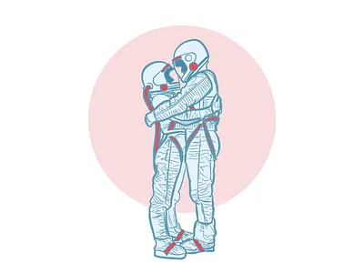 Space Love art blue design drawing graphic design illustration illustrator minimal modern pen red retro simple vector