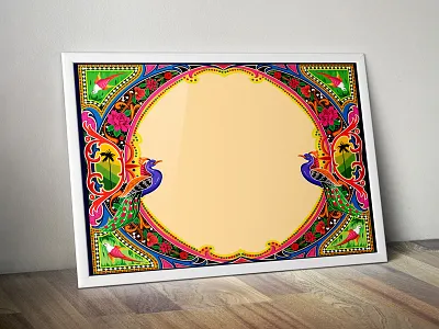 Truckart illustration poster template traditional truckart weddingcard