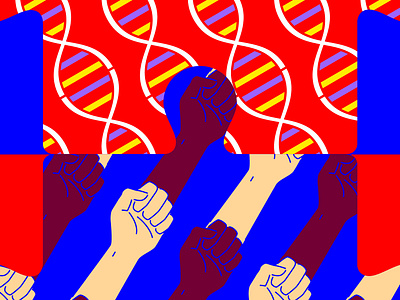 Medicine & Actvism aids art color design dna fists hiv illustration illustrator lines medicine minimal pattern poc puzzle queer revolution texture vector