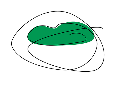 Single line lips series - Green beauty continuous line design illustration line art linear lips minimalist one line vector vector illustration
