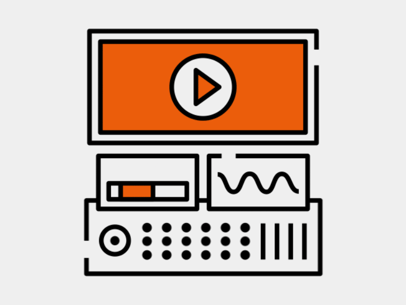 Post Production Icon 2d animation after effects animation corporate design geometric icon iconography illustration illustrator motion graphics post production vector video