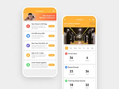 Double Fitness applet app ui