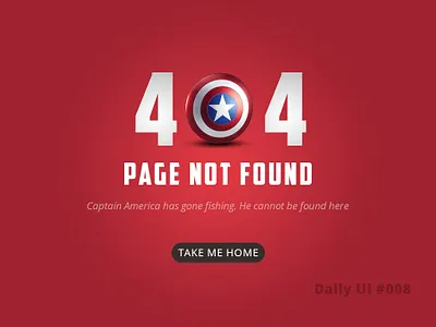 Daily UI 008 404 error 404 error page 404page captain america daily 100 challenge daily ui daily ui 008 daily ui 009 dailyui dailyuichallenge design dribbble best shot error 404 errorpage marvel ui uidesign uiux ux