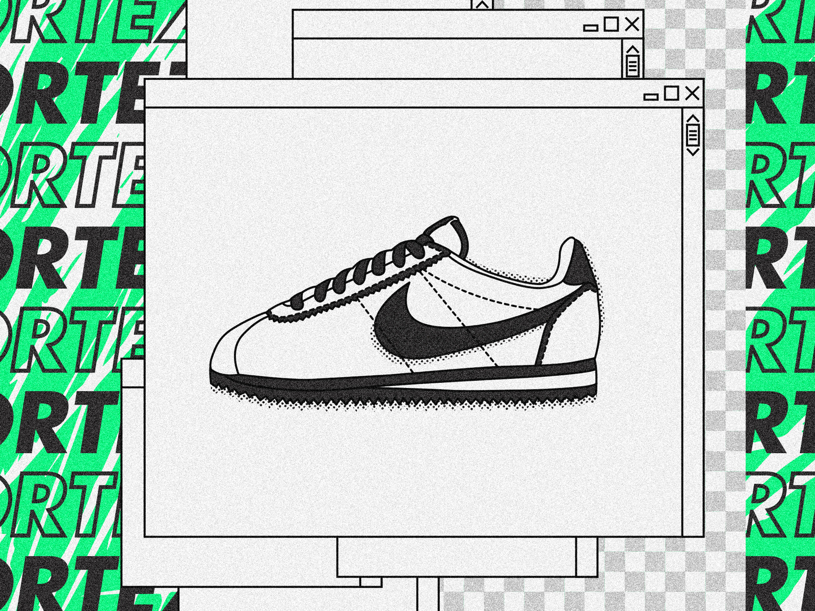 nike cortez sketch