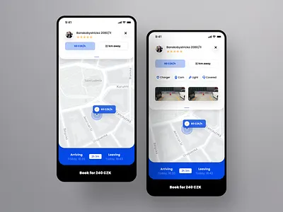 Re.Park - Booking agency business decentralized etheric hack hack week illustration interface map mobile modern municipality p2p parking parking app smart city smart parking typography ui ux