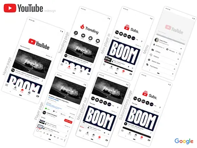 Google YouTube Redesign android app google material design mobile oneui redesign screens ui ux youtube