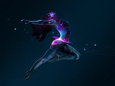 Dance of the Planets: Uranus atmosphere ballet body dance female galaxy nebula planets scifi uranus women