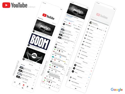 Google YouTube Redesign android app google material design mobile oneui redesign screens ui ux youtube