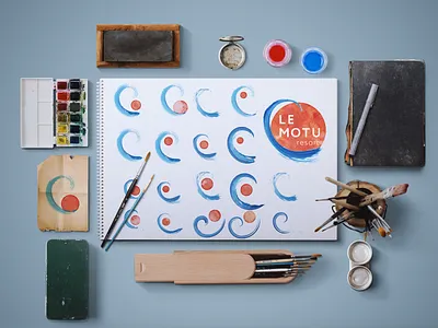 Le Motu Resort / Identity / 2017 aquarelle art identity island pseudoaquarelle tropical