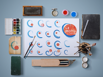 Le Motu Resort / Identity / 2017 aquarelle art identity island pseudoaquarelle tropical