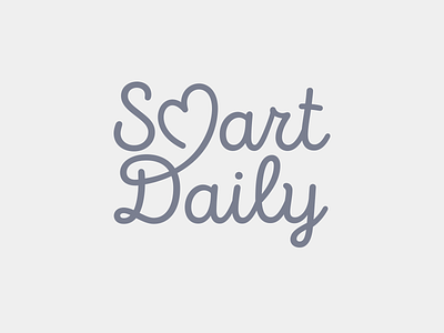 SmartDaily baby brand identity branding heart icon lettering logo mark monoline newborn script smartdaily symbol word wordmark