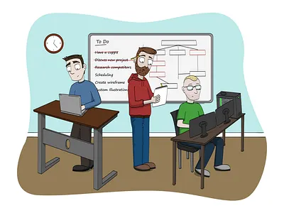 Working hard cartoon cartoon art design illustration illustrator people team vector