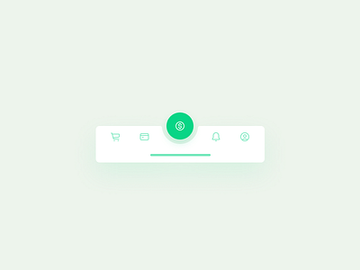 Tab bar for a financial app app bar flat green ios minimal money tab bar ui