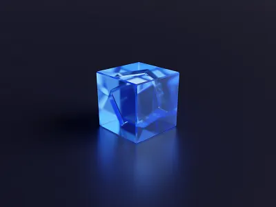 Digital Cube for Future Branding Project ai blender blue branding cube digital digital art emotional future glass minimal modern perspectives tech