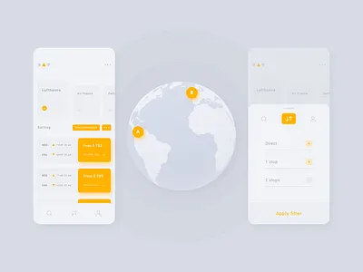 O.A.V. Flights 🛩️ mobile version design discover figma flat free material minimal mobile mobile app mobile design mobile ui new orange plane top travel ui ux web website