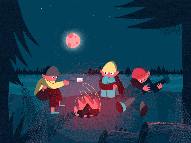 Camp Fire Animation animation design illustration motion design school