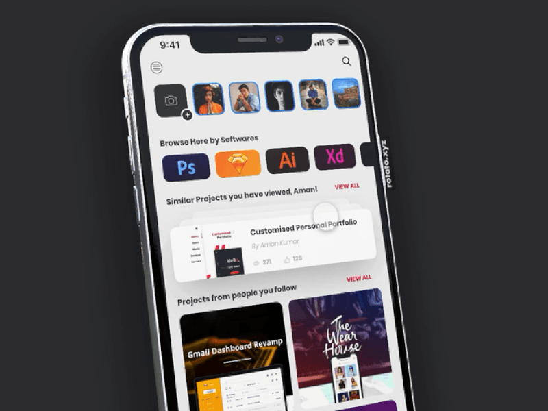 Behance App Redesign Concept app app apps application app concept application concept desiginspiration design design app dribbble experience experience design illustration interaction interaction design interface ios mobile ui ux website