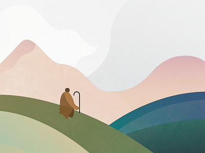 Psalm 23 WIP bible colorful cover design design graphicdesign illustration illustrative jesus psalm series texture valley