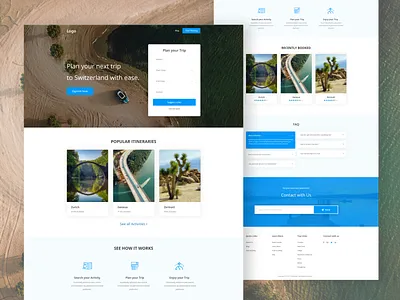 Travel Homepage homepage design landing page travel travel website ui design ui designer ux design ux designer web design website website design website designer