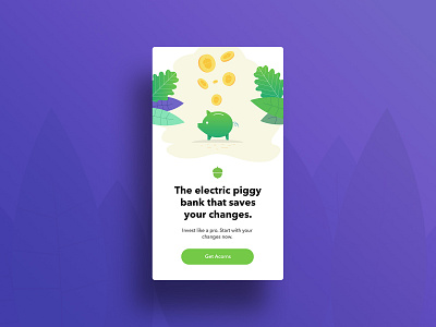 Acorns Banner v2 advertising banner clean illustration piggy piggybank simple vector