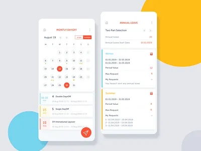 Leave Management App app application colors experience flat interface leave management mobile ui ux
