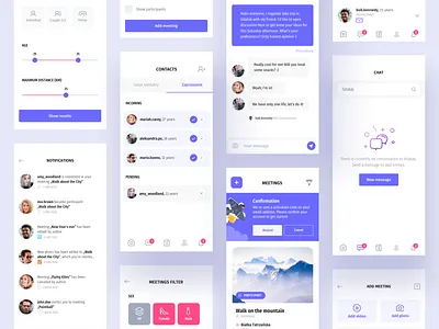 Heyway application - UI set app apple heyway kit meet meet people mobile mobile app set social social application socialapp ui ux