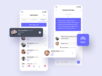 Heyway application - chat feature application community heyway meetings meetpeople mobile social socialapp ui uiux ux
