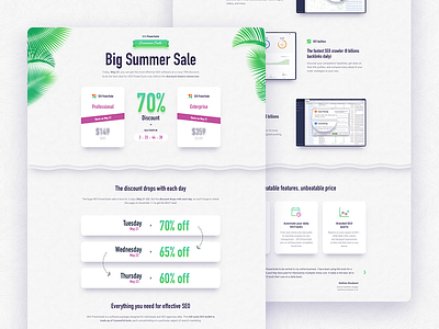 Landing page design for Summer Sale 2019 discount illustration landing landing page offer sale summer web webdesign webdesigner website